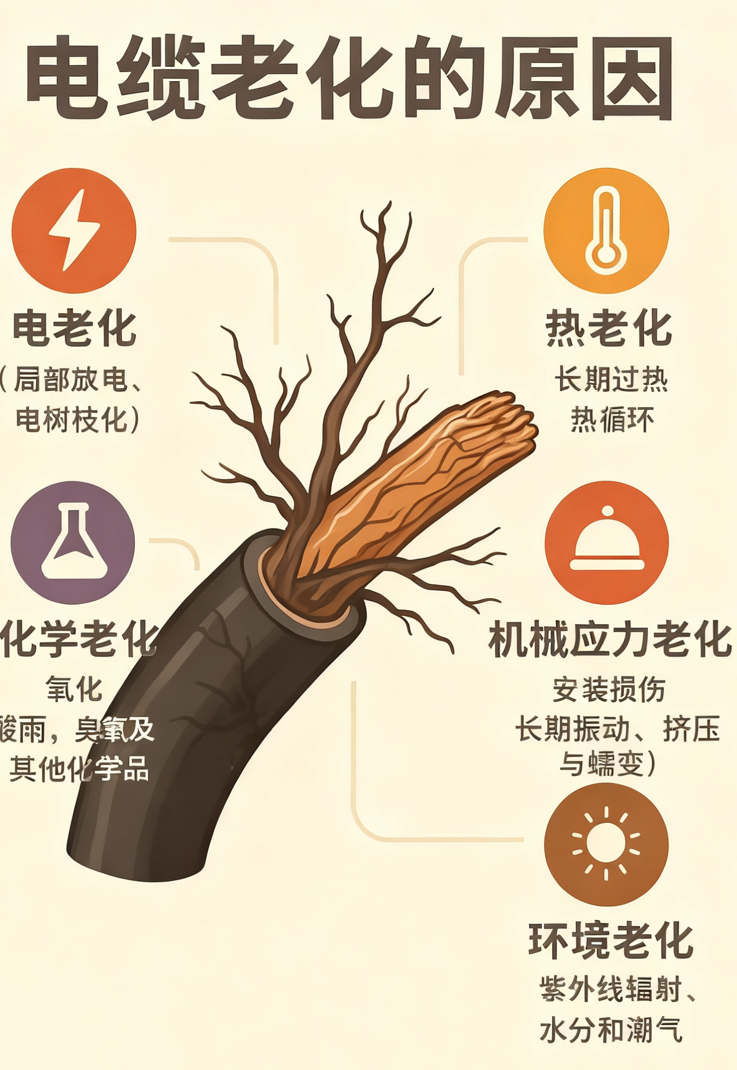 电缆绝缘层为什么会老化？？？五个最常见的原因