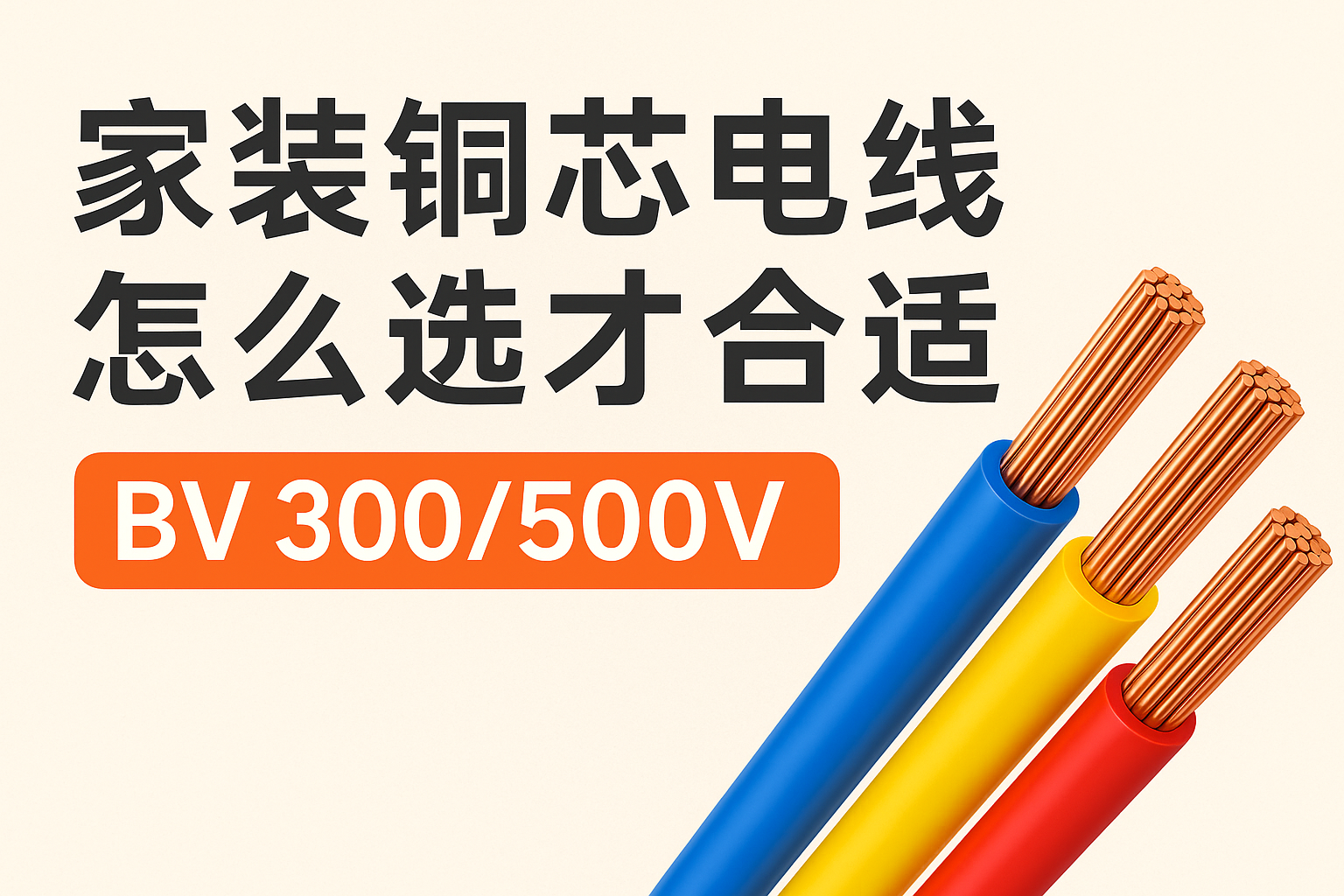 家装铜芯电线怎么选才合适 BV 300/500V ？？？